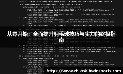 从零开始：全面提升羽毛球技巧与实力的终极指南